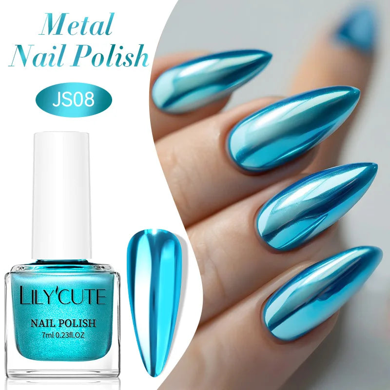 LILYCUTE 7ml Auroras Glitter Nail Polish No Need of UV/LED Lamp Nail Supplies Vernis White Pink Silver Pearl Effect for Nails