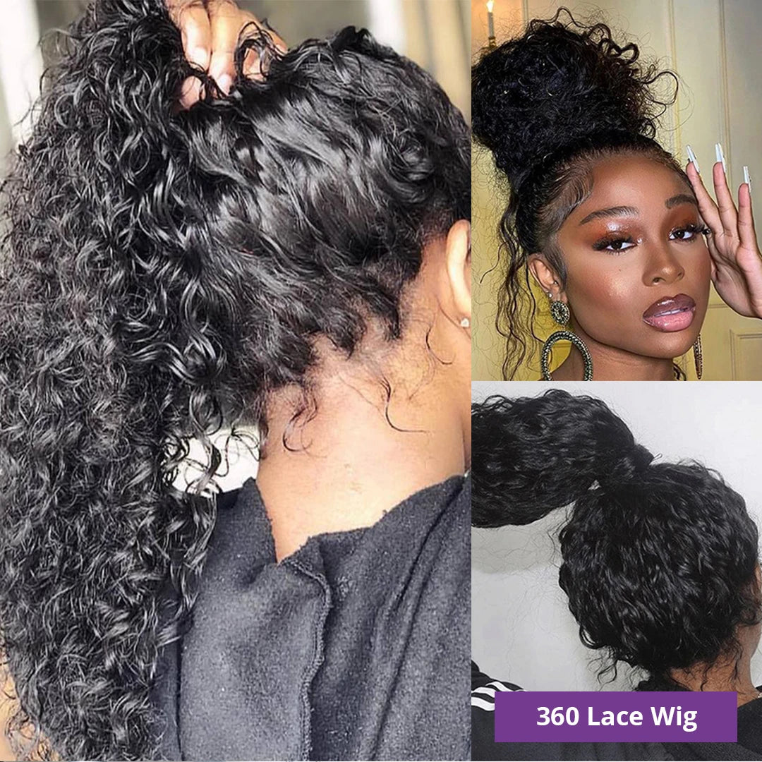30 40 42 Inch Water Deep Wave 13x4 13x6 Hd Lace Frontal Wigs Human Hair 360 Full Lace Front Wig Curly Human Hair Wigs For Women