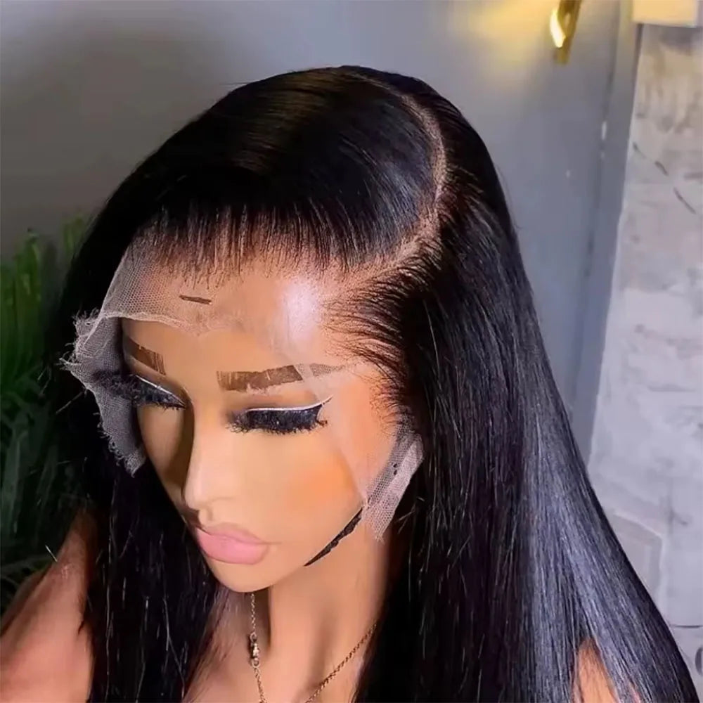 Transparent Lace Frontal Wigs Human Hair 250 Density 13x6 Short Bob Wig Burmese Bone Straight Bob Wigs Pre Plucked 13x4 Lace Front Wigs 14 16 inch For Women