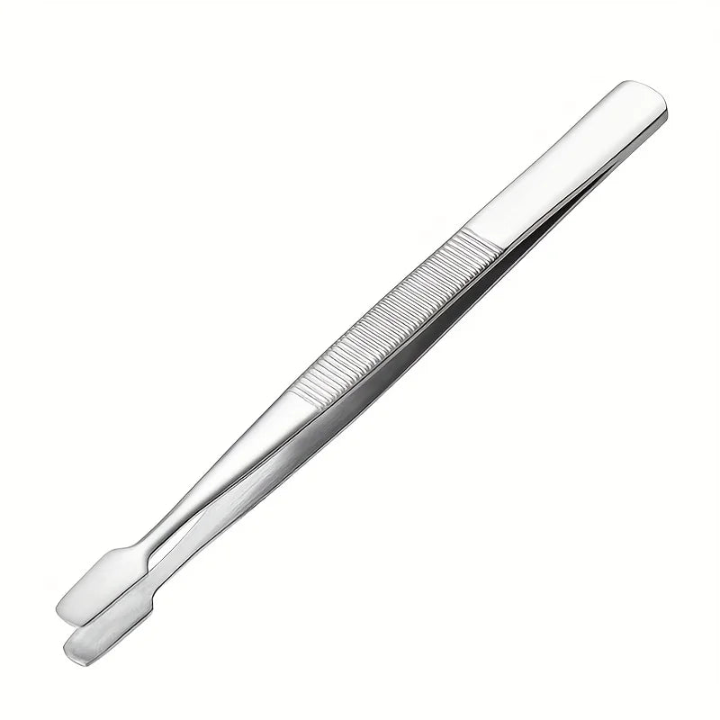 1/2 Pcs Stainless Steel Stamp Tweezers Stamp Collection Tools Flat Wide Tip Precision Tweezers Ideal for Collecting Stamps