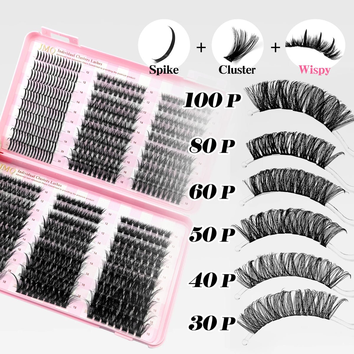 LAKANAKU Manga DIY Lashes Book Lash Cluster Tray Bottom Clusters Volume Set Eyelash Extensions Individual Eyelashes