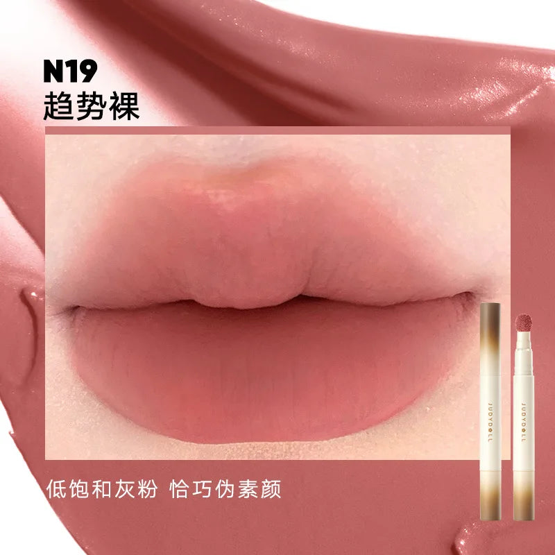 Judydoll Hydrating Non-sticky Lip Powder Cream Cushion Lipstick Matte Lip Stain White Lipsticks Light Lines Lip Clay Cosmetics