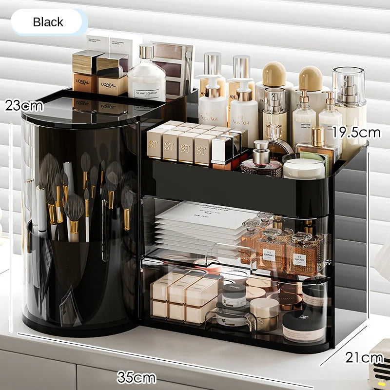 Cosmetics Storage Box Desk Dresser Large Capacity Skin Care Lipstick Lotion Drawer Dustproof Storage Rack