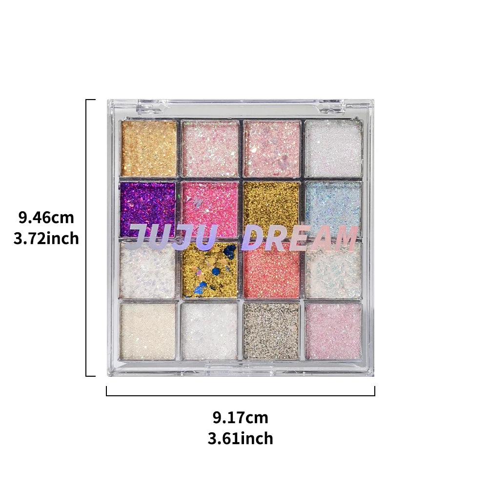 Magic Sparkle 16 Color Eyeshadow Palette Pearl Matte Korean Cosmetics Christmas Gift for Girls