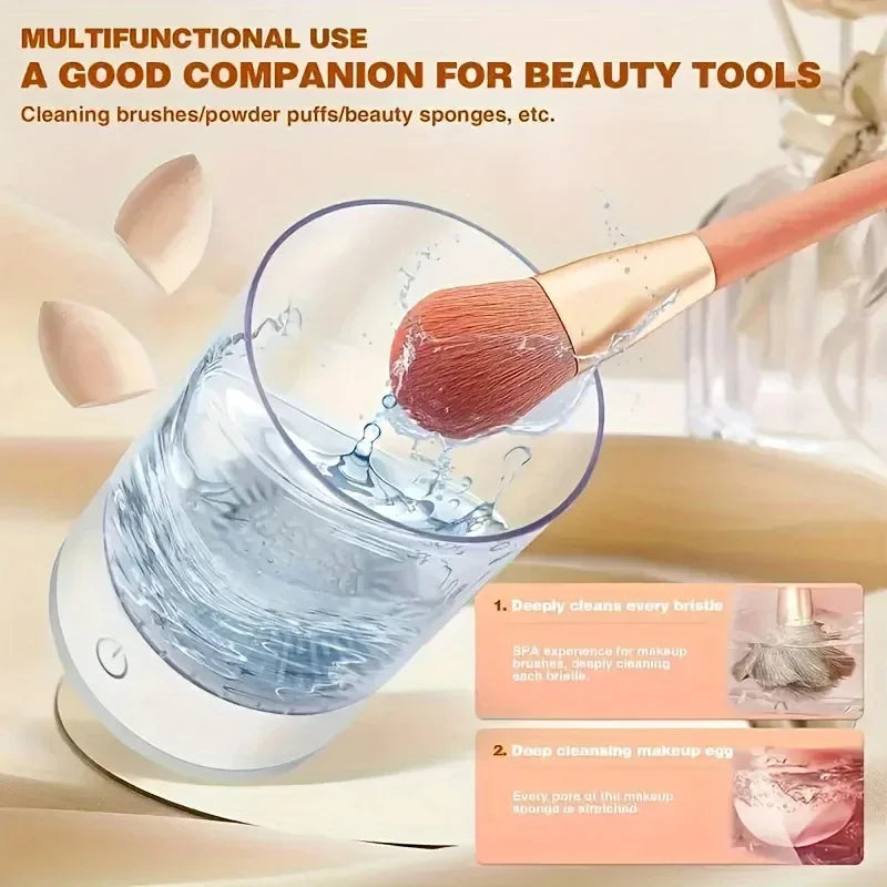 USB Powered Brush Washer Dryer Odorless Battery-Free Makeup Cleaner Plug-and-Play Essential Beauty Accessory