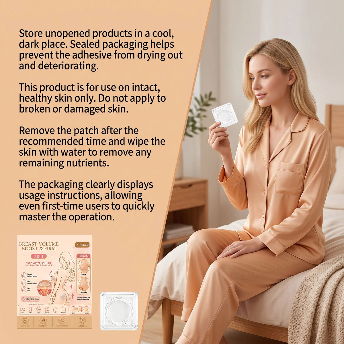 Body Care Patch Bust Hip Targeted Skin Hydrating Supply Improve Skin Smoothness Flexible Breathable Material Mild Adhesive