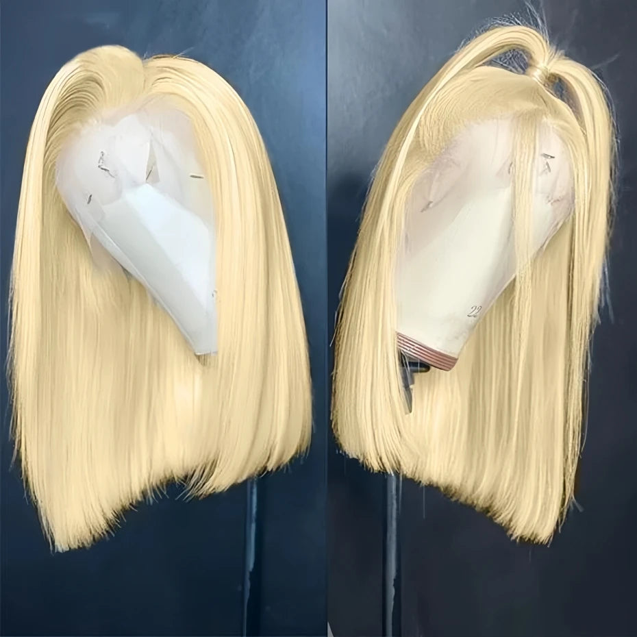 13x4 13x6 Hd Transparent Straight Lace Frontal Human Hair Wigs Remy Brazilian Short Bob Wigs For Women 613 Blonde Color Lace Front Bob Wigs 10 12 14 16 inch