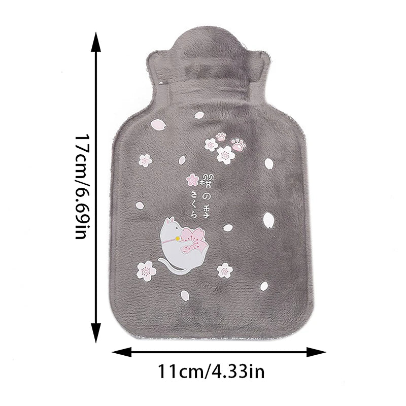 Kawaii Hot Water Bags Cute Plush Rubber Hand and Foot Belly Warmer Explosion-proof Hot Water Bottles for Women Period Pain