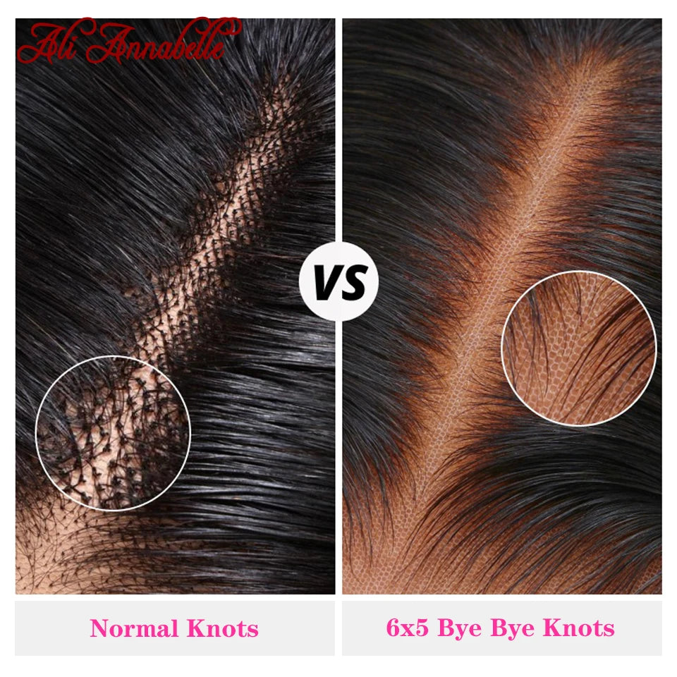 Wear Go Wigs 6x5 Pre Cut Lace Straight Hair Layered Cut Glueless Wigs Human Hair Wigs For Women Ready To Wear Pre Bleached Knots
