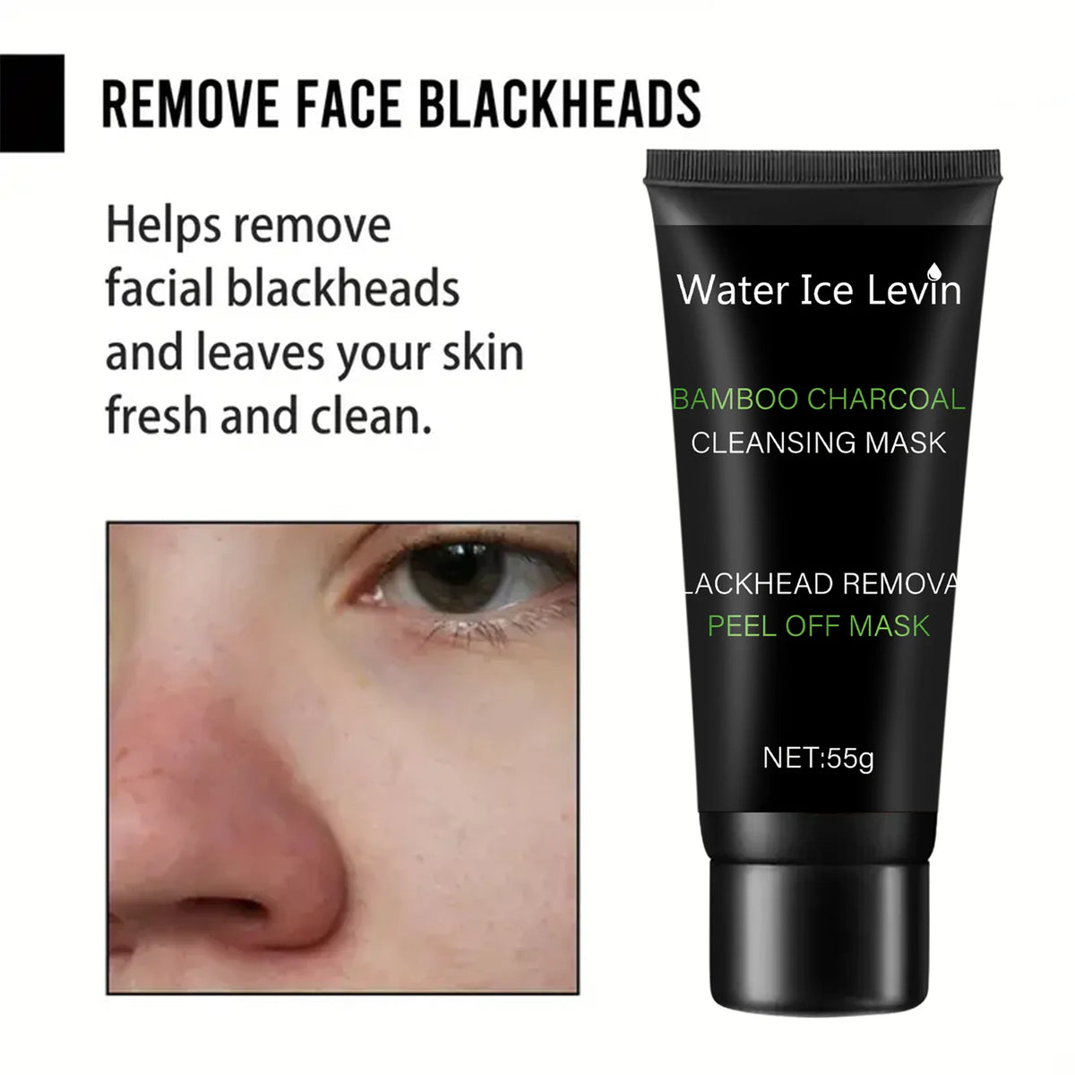 Bamboo Charcoal Cleansing Mask Blackhead Removal Deep Mask Deep Exfoliating Mask Treatment Black Mask