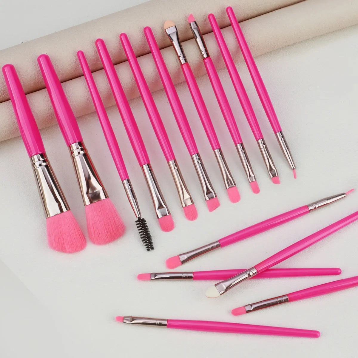 15pc Makeup Brushes Set Face Eyes Make Up Brush Eyelash Eyeshadow Eyebrow Eyeliner Foundation Powder Blush Highlight Lips Brush