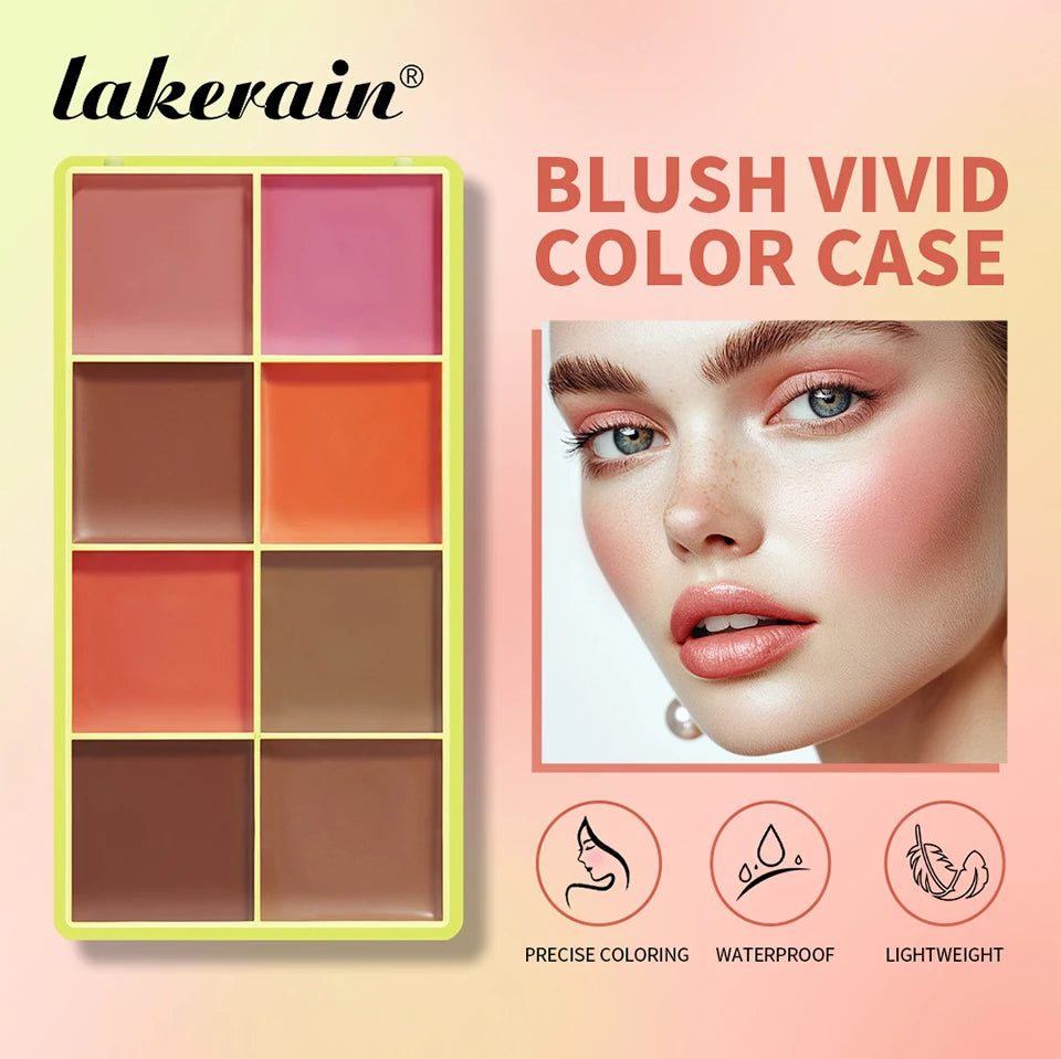 8 Shades Eyebrow Blush Palette With 3Pcs Makeup Brushes  Matte Shimmer Shadow Long Lasting Cosmetics Halloween Makeup Set