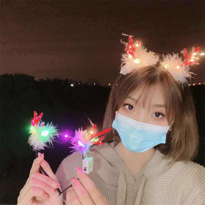 Christmas Headband New Year 2026 Supplies Christmas Hair Pins Xmas Party Headwear Navidad Home Outdoor Hair Hoop
