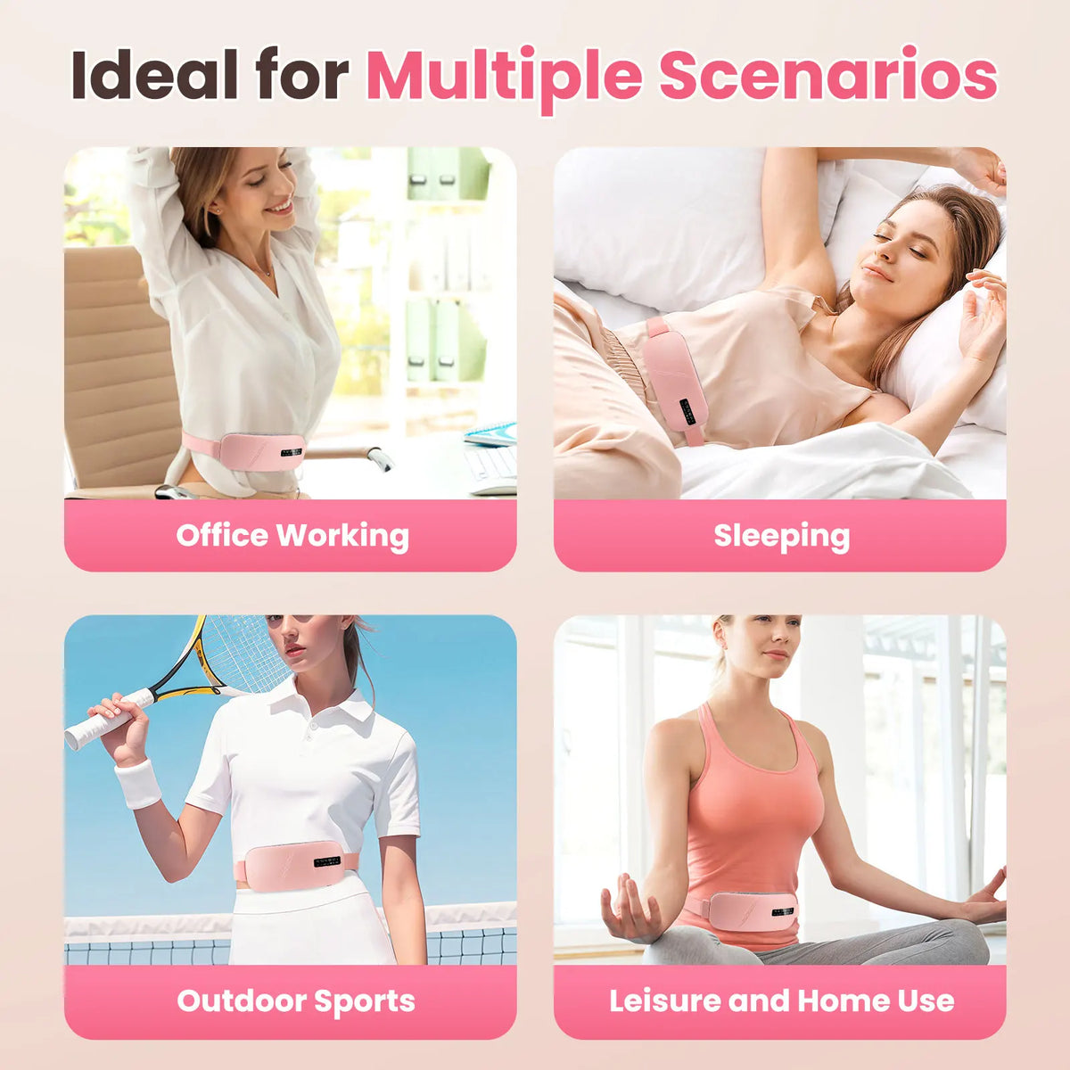 Portable Electric Heating Pad Menstrual Cramp Massager Women Period Care Hot Compress Device Vibration Abdominal Warm Palace Bel