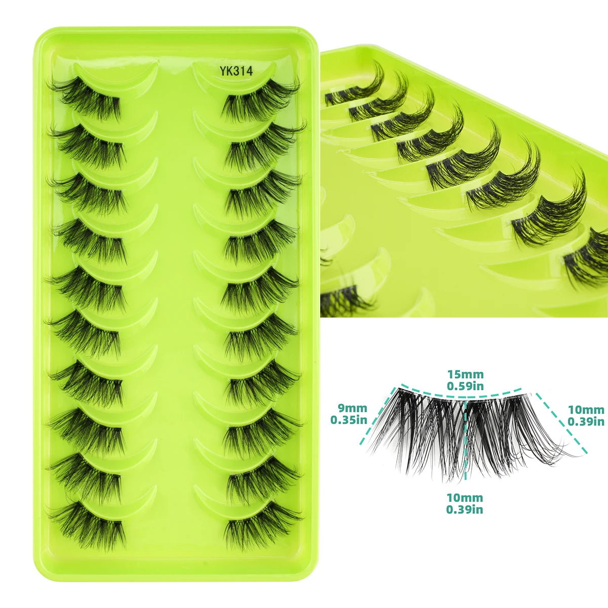 SHIDISHANGPIN 3/6/10 Pairs Half Lashes 3D Mink Lashes Faux Mink Natural Lash Soft Wispy Eyelash Dramatic False Eyelashes Makeup