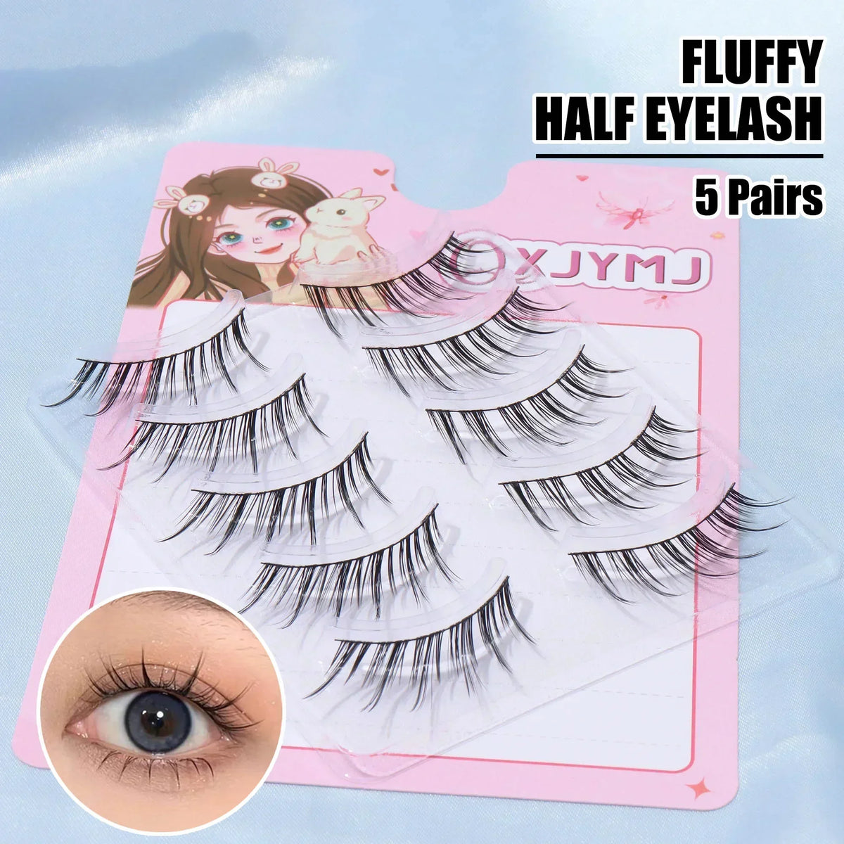 Individual Lash Clusters Natural Fluffy Wispy False Eyelashes Set Cute Cartoon Packaging Perfect Christmas Small Gift