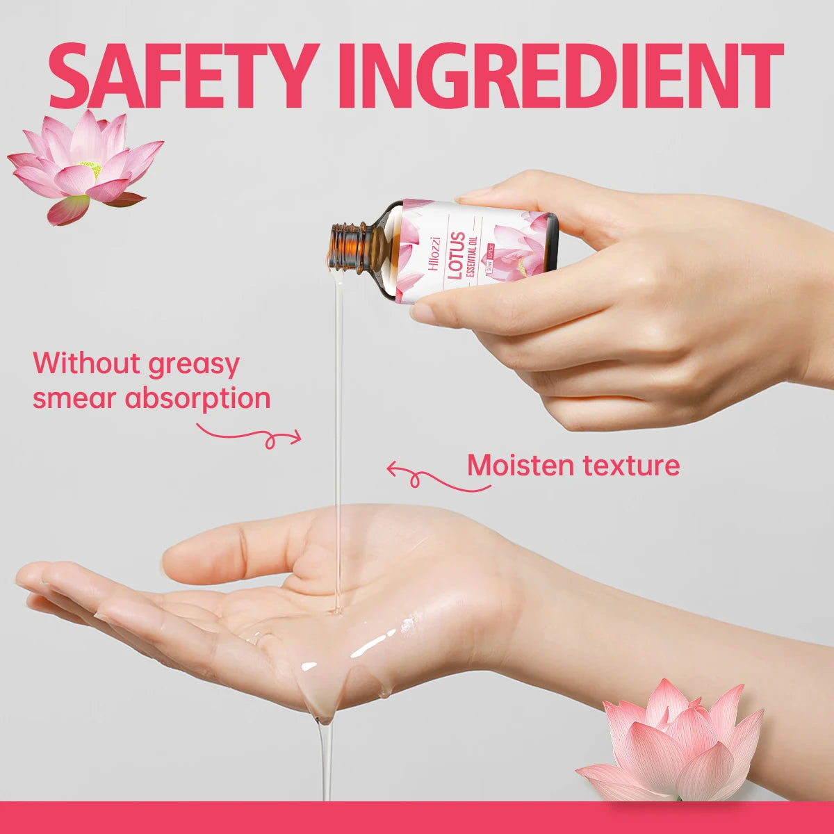 Lotus Essential Oil Moisturizing and Nourishing Deep Repair Oil for Face, Body, Nails, Hair and Eyelashes Suitable for All Skin