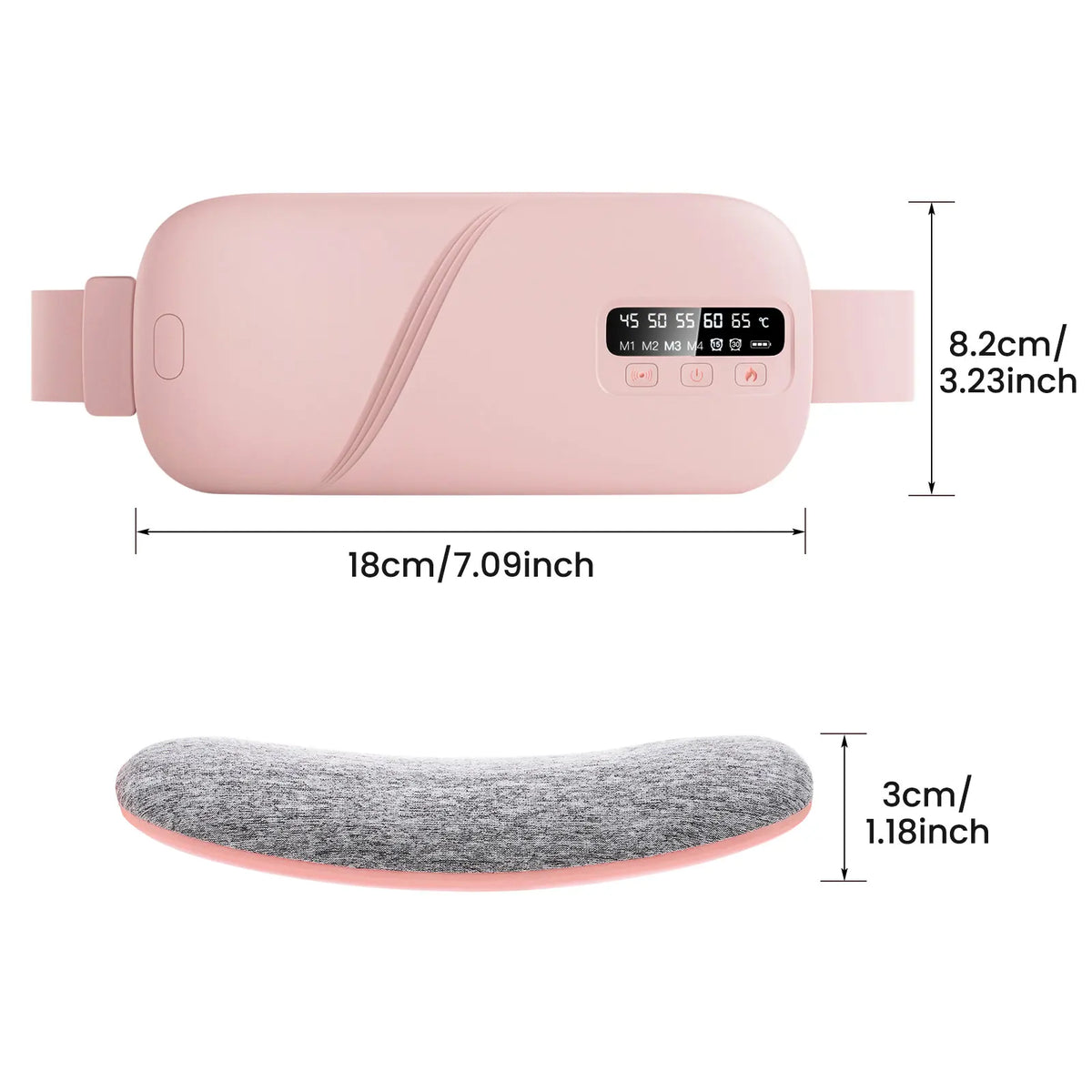 Portable Electric Heating Pad Menstrual Cramp Massager Women Period Care Hot Compress Device Vibration Abdominal Warm Palace Bel
