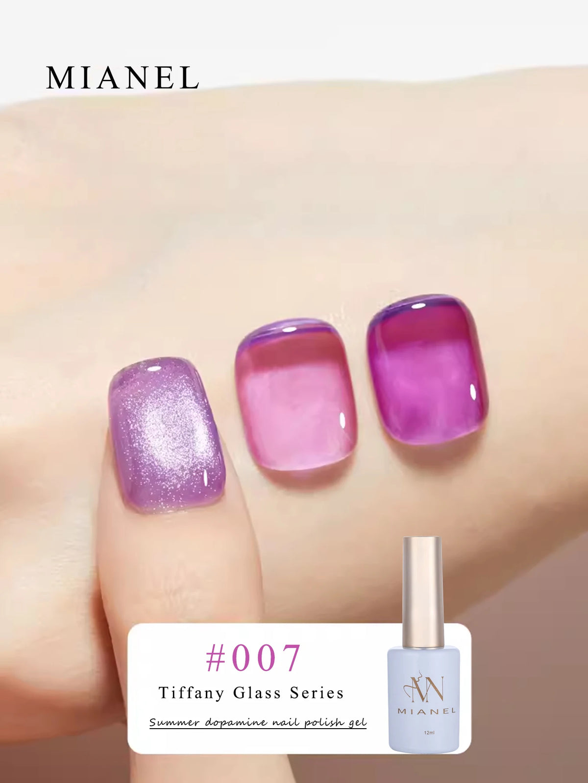 MIANEL 12ML Candy Glass Gel Nail Polish Set Ice-Clear Dopamine Spring Nails Fantasy Nail Art 1-10 Pcs
