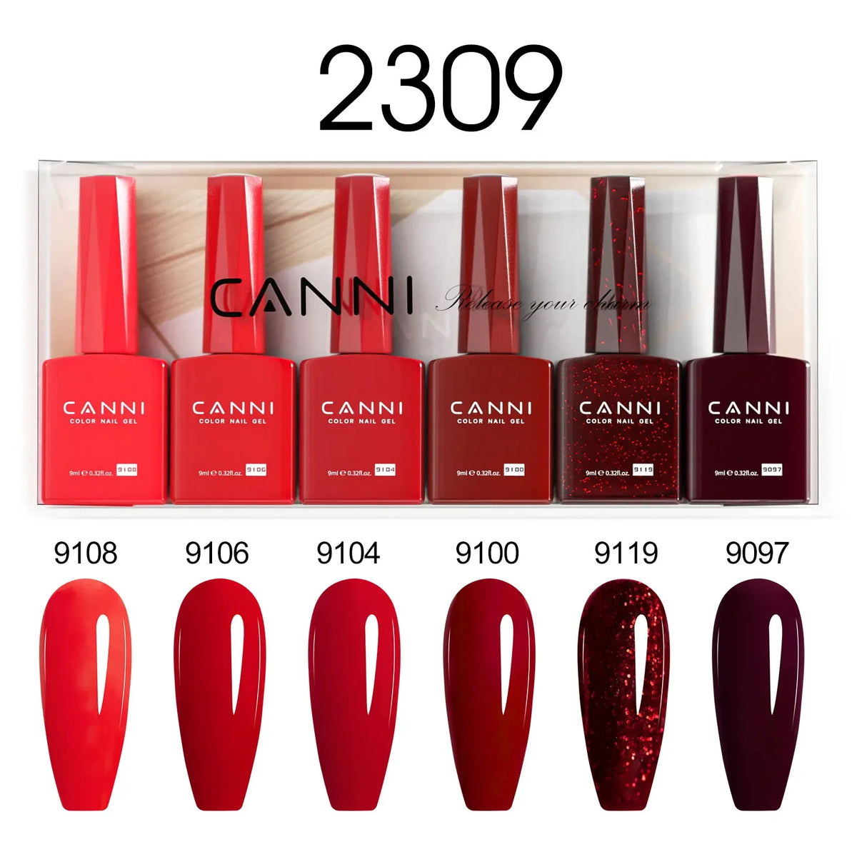 CANNI Christmas Color Gel Polish 9ml Hema Free TPO Free Nail Gel Polish Winter Colors Semi Permanent Gel Super Texture Brush