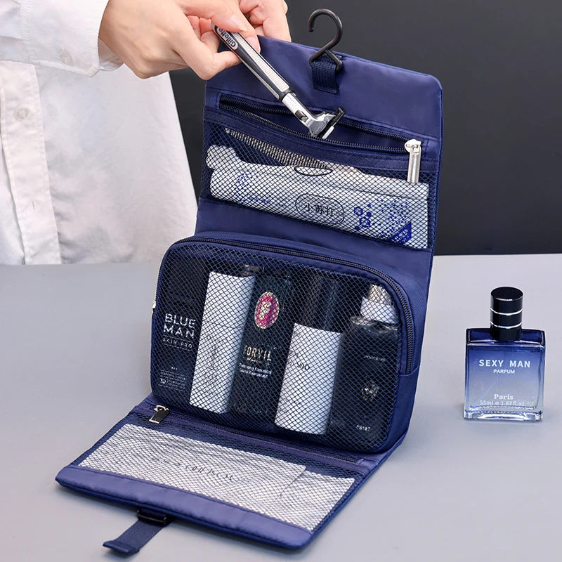 Foldable Toiletry Bag Organizer Hanging Storage Bags Bathroom Makeup Case Cosmetic Bag For Business Men Travel Organizers