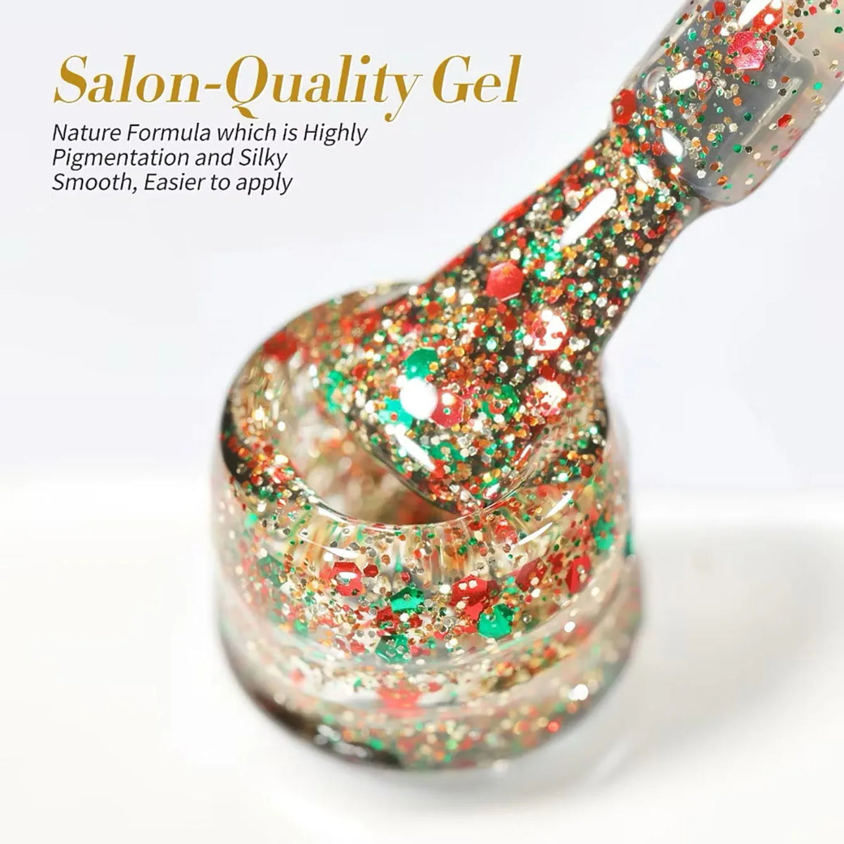 MIANEL 10ml 1-12pcs Christmas Nails Gold Sequins Nail Polish Gel Vernis Semi Permanent Nail Art Soak Off LED UV Nail Polish Gel