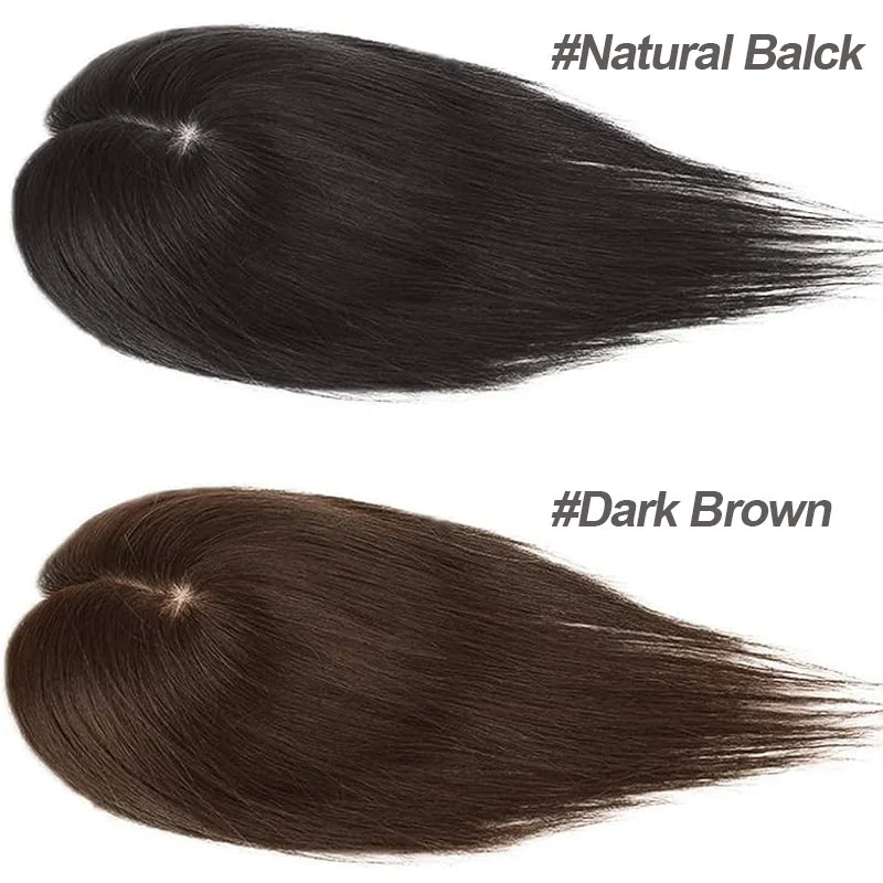 Silk Base Women Toupee Human Hair Wig 12x13cm 100% Brazilian Human Remy Hair System Silk Top Machine Made Women Topper Hairpiec