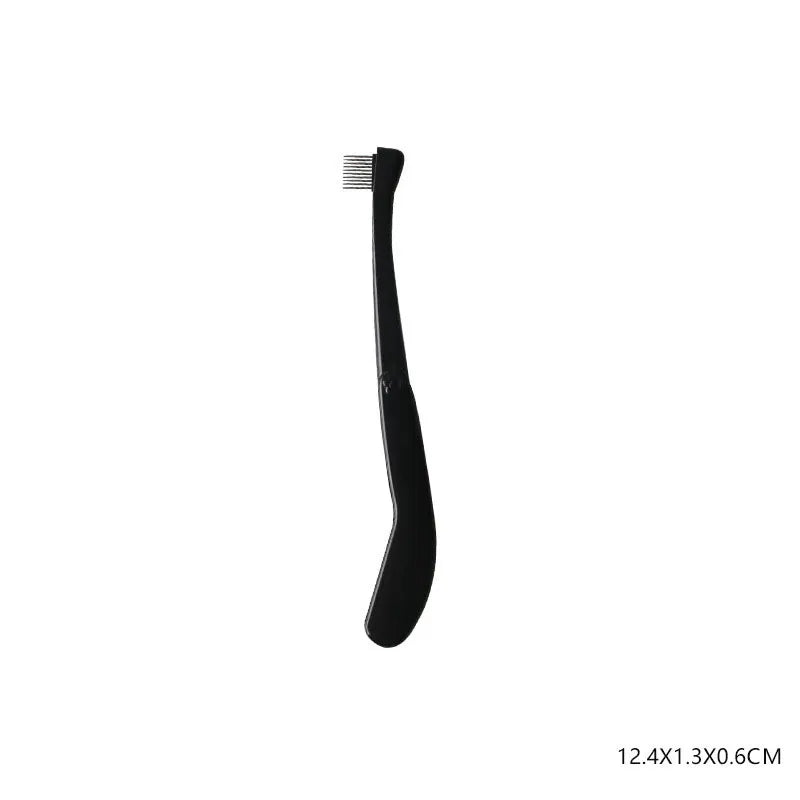 1 Pcs Black Foldable Eyelash Brush Comb Beauty Makeup Lash Separator Stainless Steel Eyelash Curler Mascara Curl Cosmetic Tool
