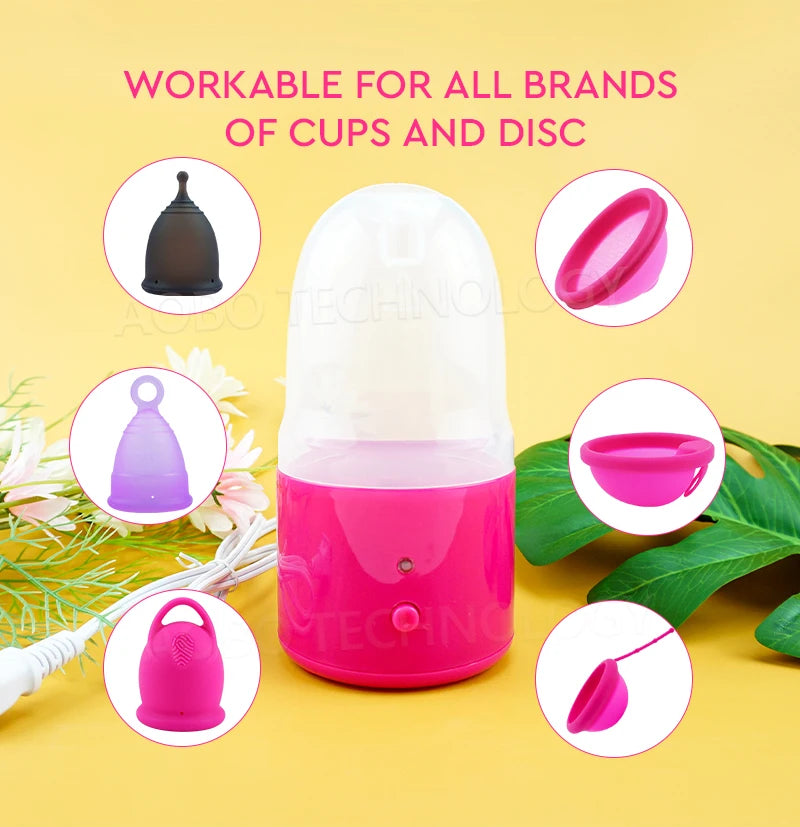 Menstrual Disc Menstrual Cup Set With Electric Sterilizer Storage Case Medical Silicone Period Female Health Care Products