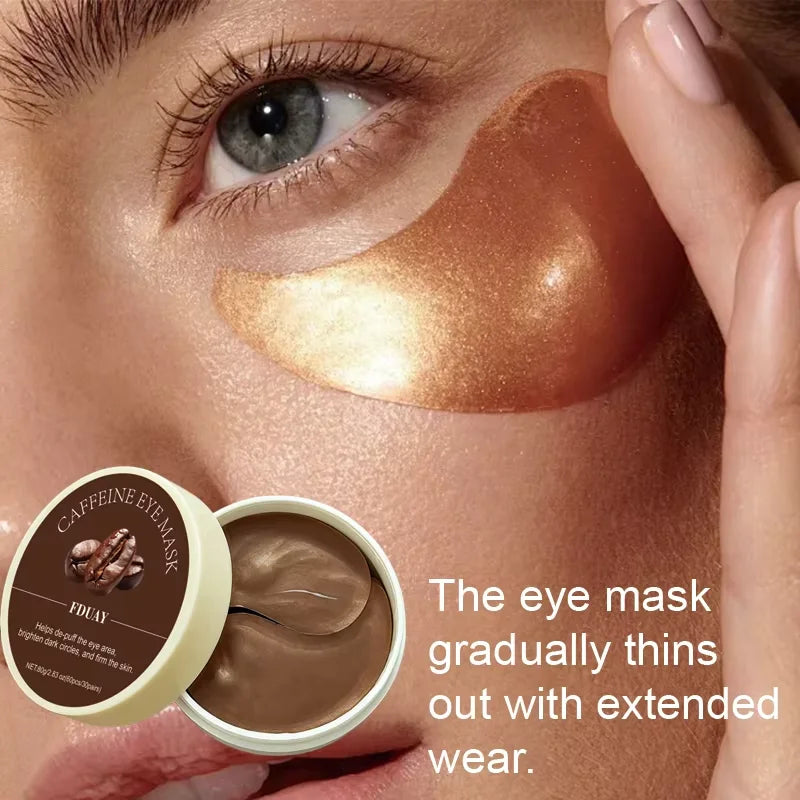 FDUAY Caffeine Eye Mask, Moisturizing Tightening Eye Patches, Hydrate & Firm Skin Around Eyes for Puffy Eyes and Dark Circles