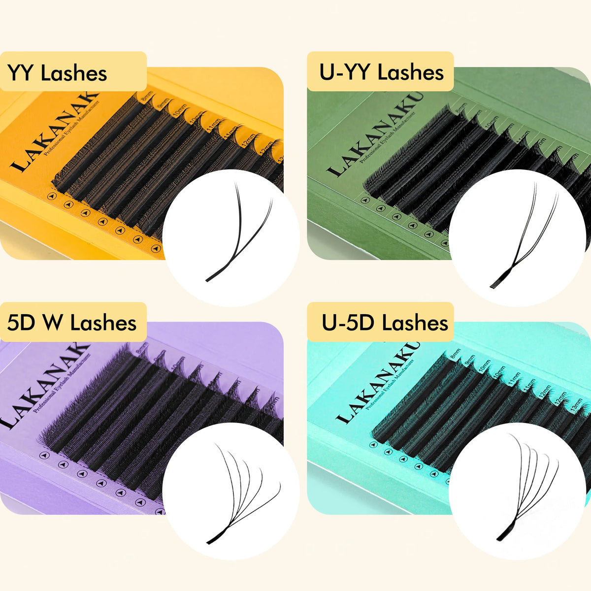 LAKANAKU Pointed Spikes Fibras Tecnologicas Pestañas Sharp Spike Flexible Light Lashes