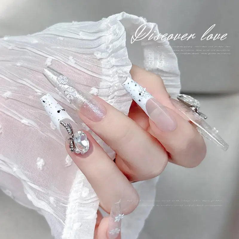 Snowflakes Winter Nail Sequins Sparkling Christmas Flakes Spangles Nail Art Decoration Sticker Tips Nail Charm Manicure Salon