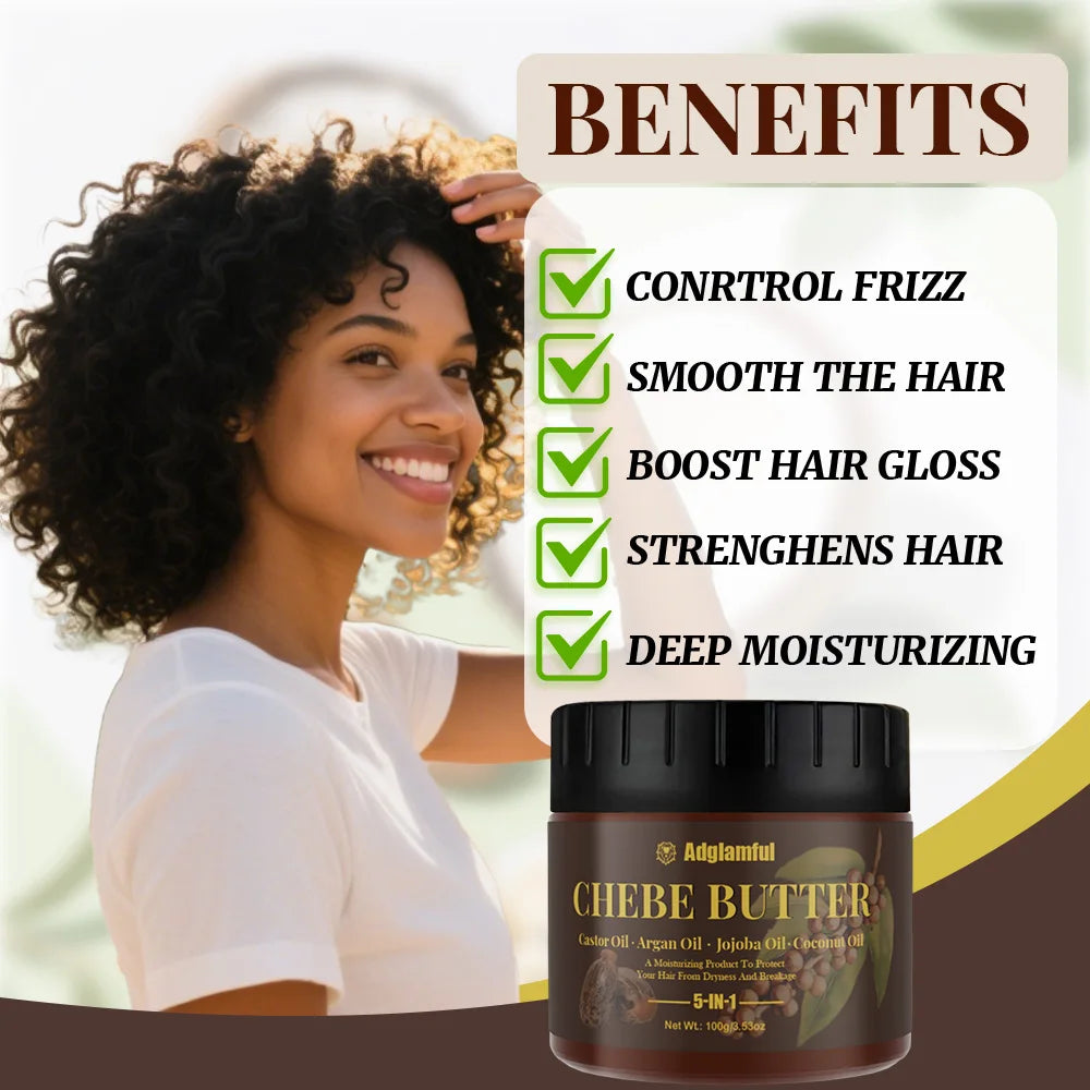 Chebe Butter Hair Oil 100g – 5-in-1 Deep Moisturizing Treatment for Frizz Control, Curly & Damaged Hair