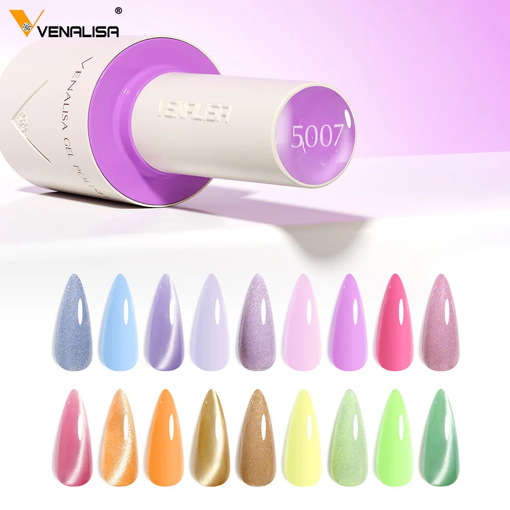 VENALISA 60 Colors TPO/HEMA FREE Glitter Gel Cat Eye Gel Nail Polish UV/LED Soak-Off Gel Polish Manicure DIY Nail Art Christmas