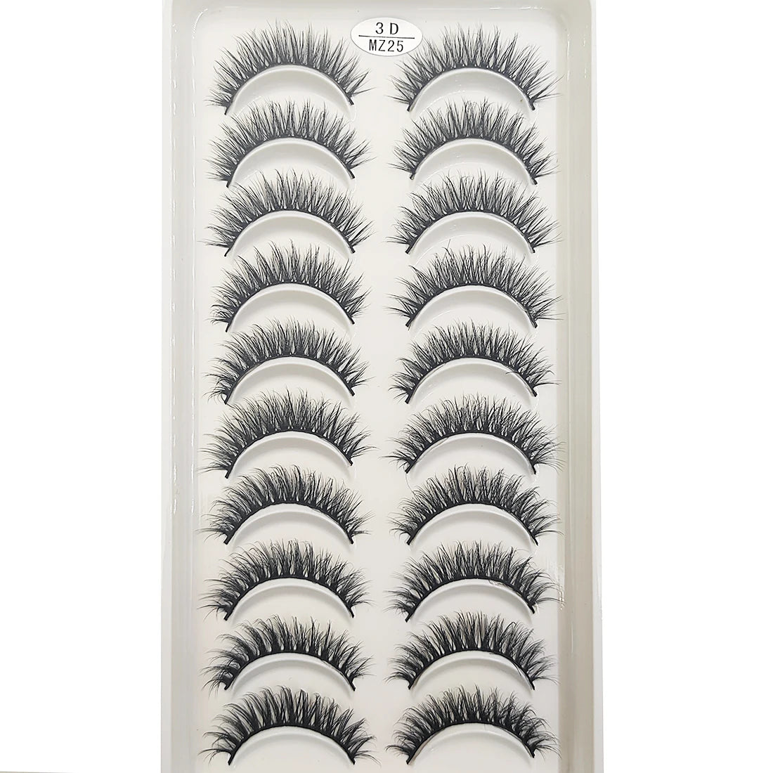 10 Pairs Natural 3d Mink Lashes Soft False Eyelashes Cross Messy Dense Eye Lashes Extension Makeup Faux Cils Cat Mini