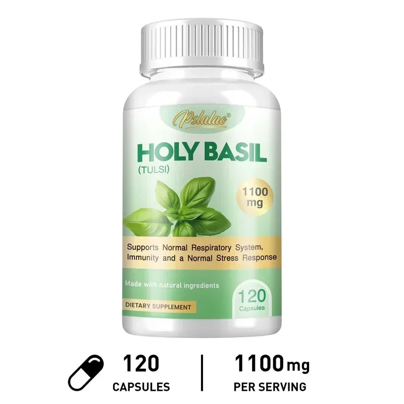 Holy Basil Capsules - Enhance Immunity, Relieve Stress, Relax The Body and Mind, Improve Vitality and Energy Levels