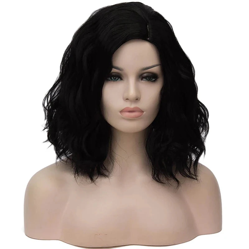HAIRJOY Black White Wigs for Women Blue Pink Purple Green Multicolored Synthetic Hair Wig Cosplay Wigs Halloween
