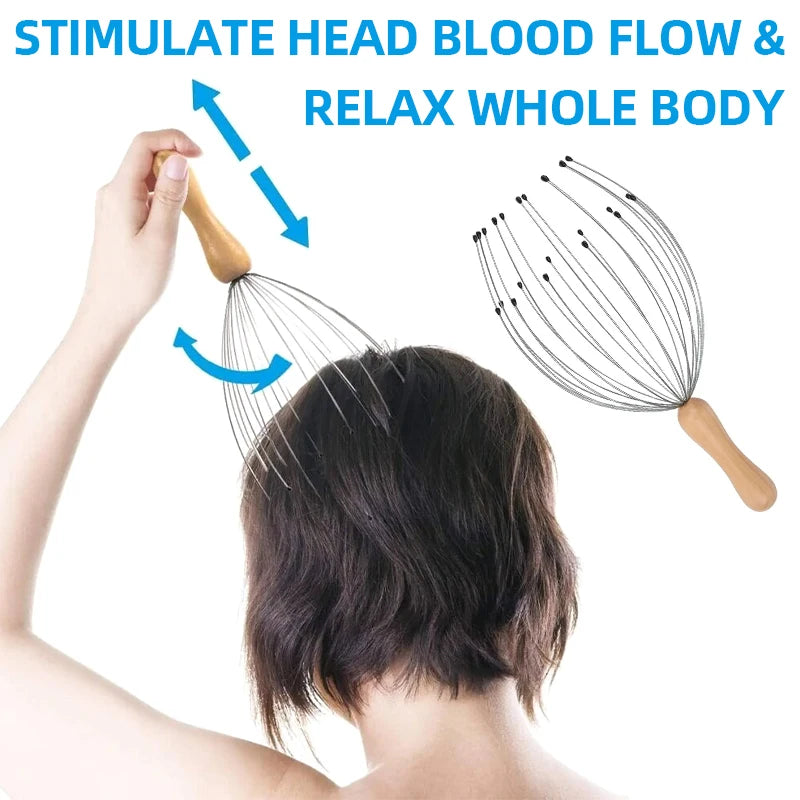 Head Massager Head Scratching Octopus Scalp Pet Head Massage Non Soul Extractor Divine Tool Extracting Healthy Hair Itch Relieve