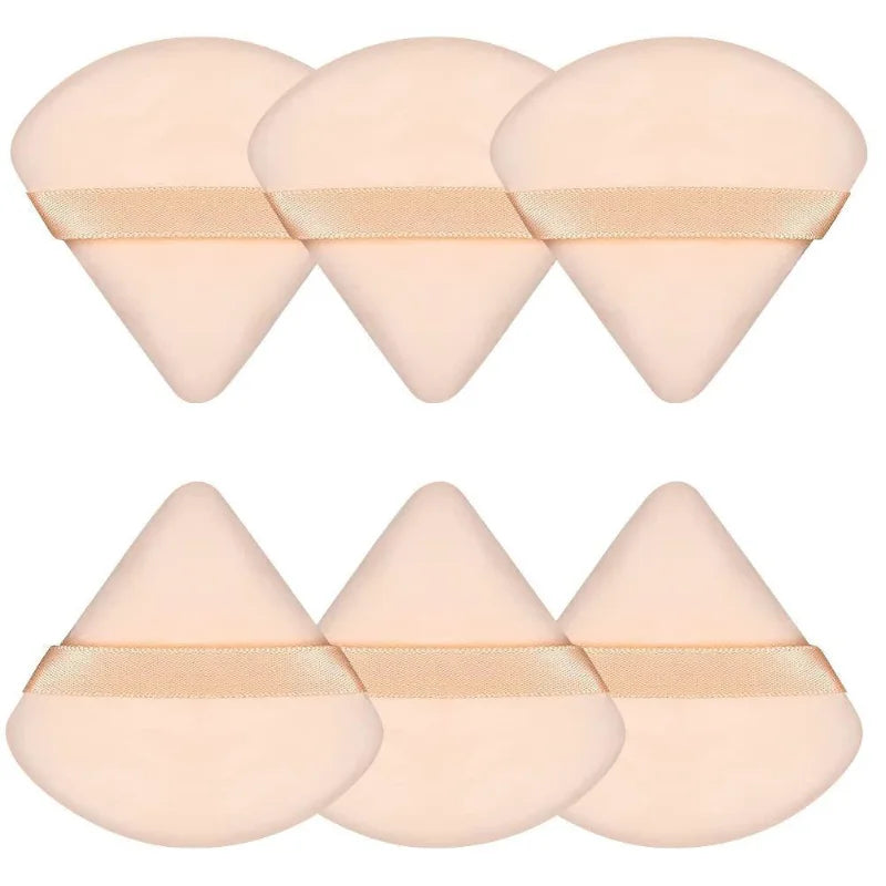 2/6PCS Triangle Velvet Cosmetic Puff Make Up Sponges Wet Dry Use for Face Eye Contouring Shadow Cosmetic Foundation Makeup Tool