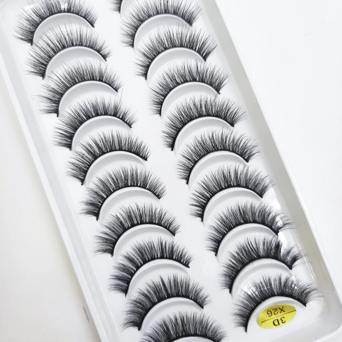 10 Pairs Natural 3d Mink Lashes Soft False Eyelashes Cross Messy Dense Eye Lashes Extension Makeup Faux Cils Cat Mini