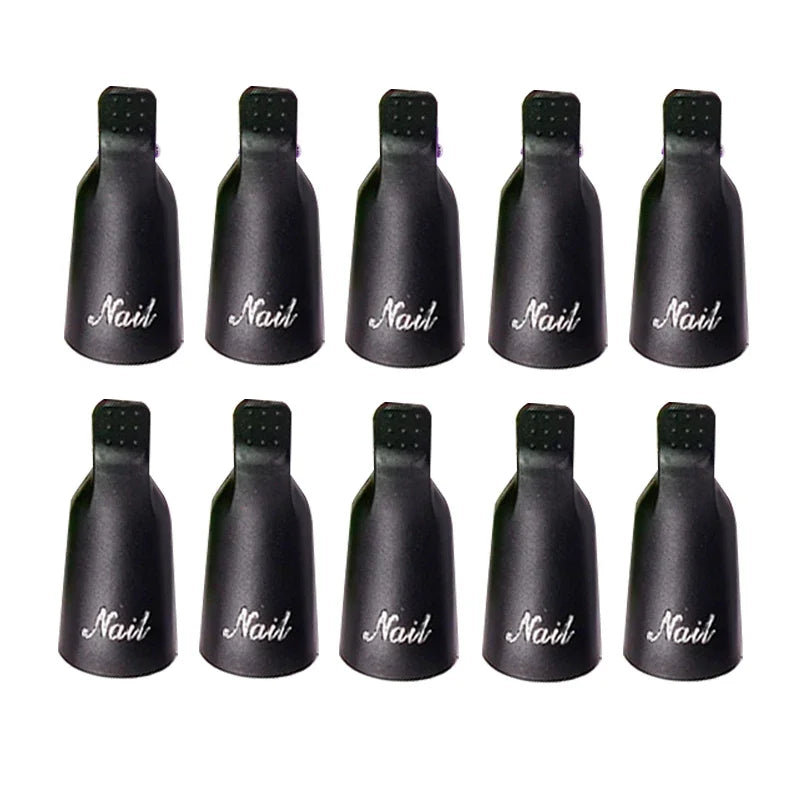 10Pcs UV Gel Polish Remover Clips Colorful Acrylic Nail Art Soak Off Cap Clips Nails Cleaning Manicure Finger Wrap Remover Tools