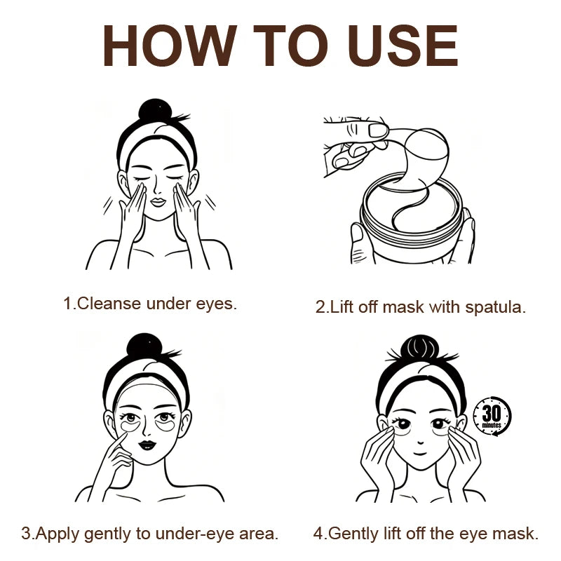 FDUAY Caffeine Eye Mask, Moisturizing Tightening Eye Patches, Hydrate & Firm Skin Around Eyes for Puffy Eyes and Dark Circles