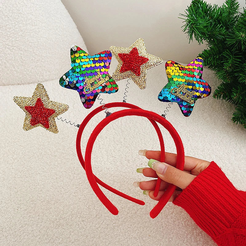 Cartoon Christmas headbands, Christmas decorations, party gifts, Christmas antlers Cute deer antler hair clip with bangs