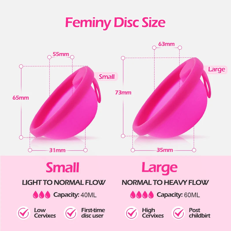 Soft Silicone Lady Cup Reusable certified Disc Accessories Bowls With Storage Case Kit Women Health Care Feminine Hygiene
