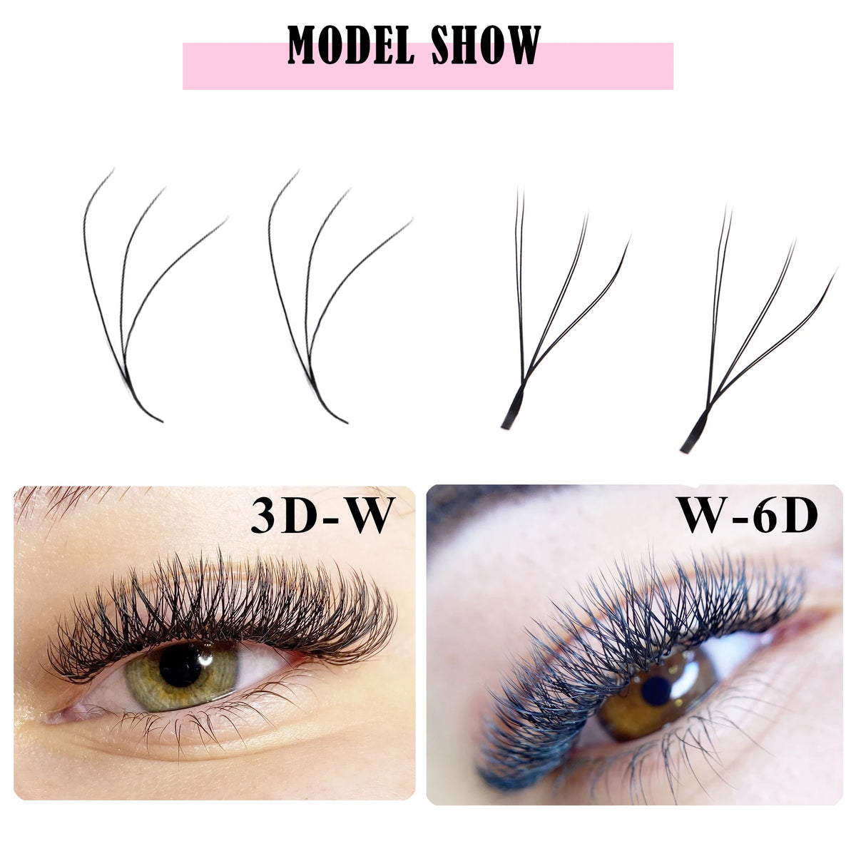 Befer Cilios YY/3D/4D/5D/6D W Shaped Fake Eyelashes Extension Technologic Fiber High Quality Soft Natural Professional