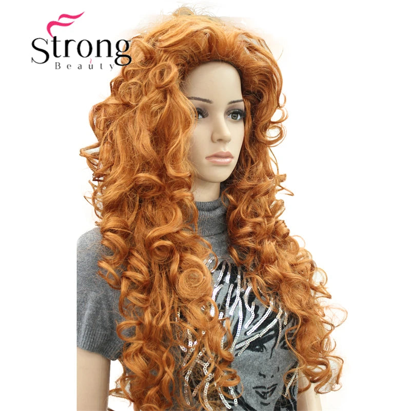 StrongBeauty Long Curly Red Synthetic Wig Cosplay Wigs COLOUR CHOICES