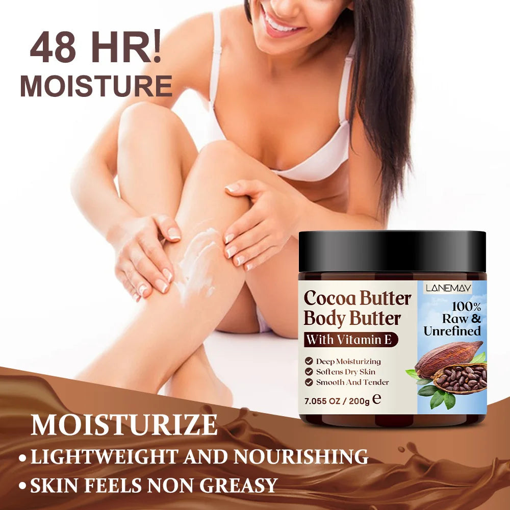 200g/7.05OZCocoa butter 100% RawUltra-Moisturizing Butter to Deeply Hydrate & Condition Skin, Promotes Smooth Skin Tone&Texture