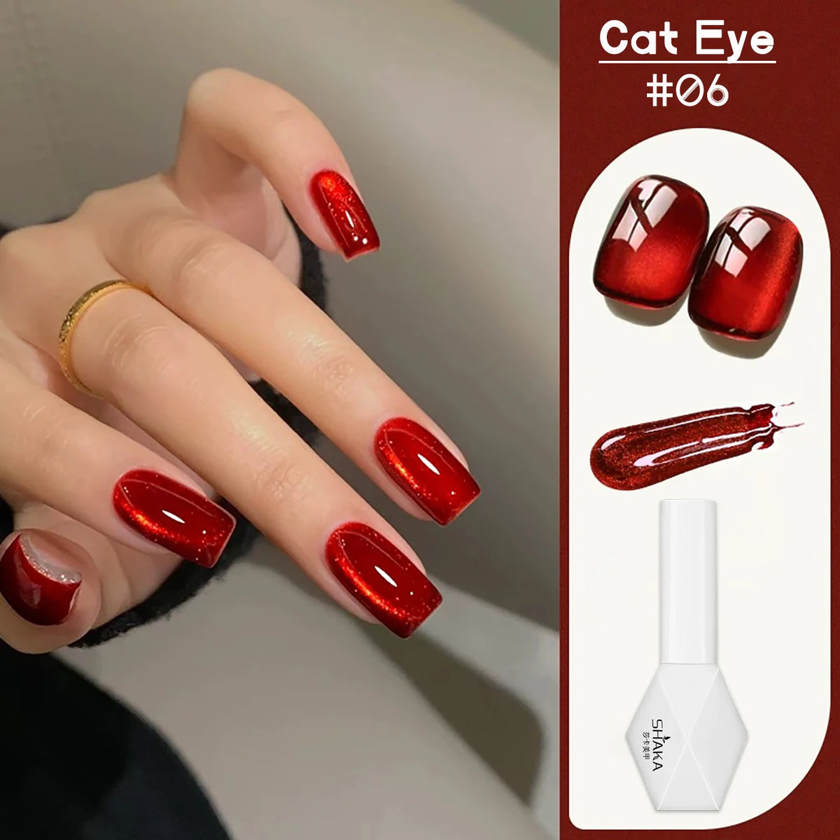 WS 10ML 6 Colors Shine Red Winter Christmas Cat Magnetic Gel Nail Polish Sparkling Glitter Semi Permanent Soak Off UV Gel