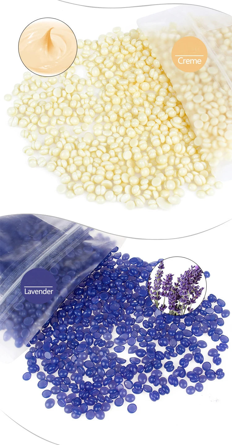 500g Wax Beans For Wax Heater Whole Body Hot Film Depilatory Wax For Wax Heater Kit Waxing Wax Beans For Hair Removal Wax Pot