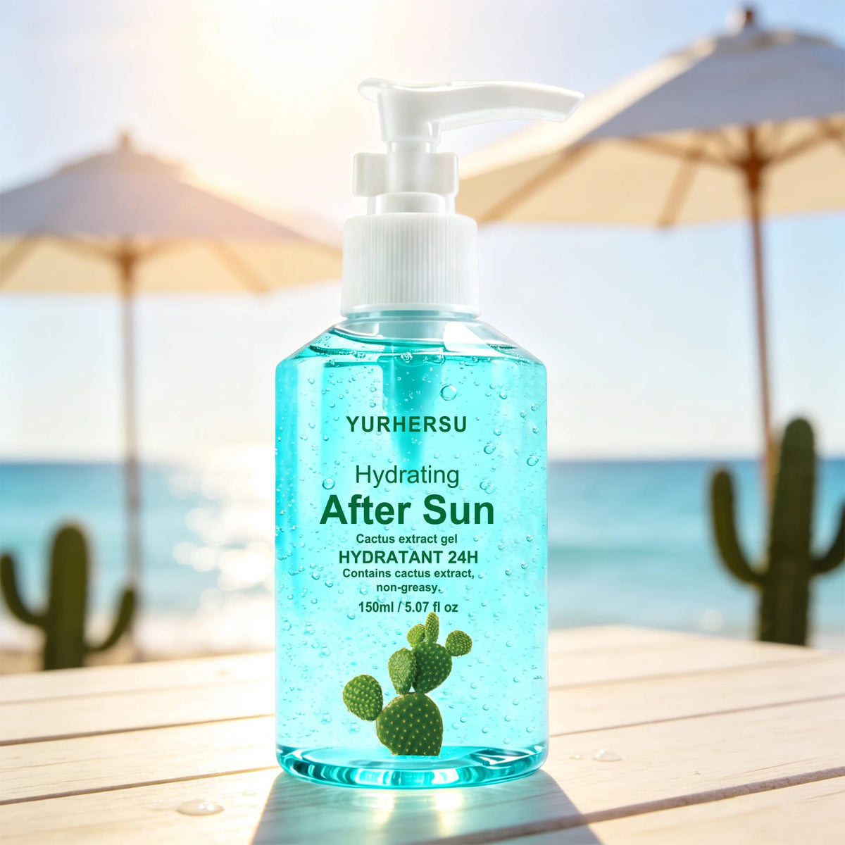 Soothing After Sun Gel，Daily Soothing Gel with Aloe Vera for Face and Body, Refreshing After-Sun Care